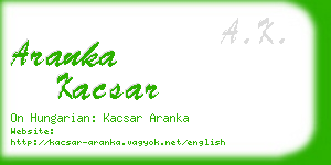 aranka kacsar business card